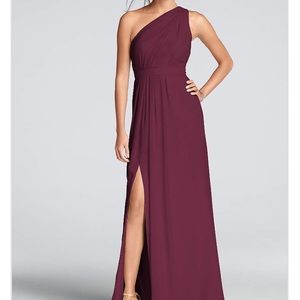 COPY - Long chiffon one shoulder bridesmaid dress